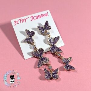 Betsey Johnson Lavender & Critters Earrings